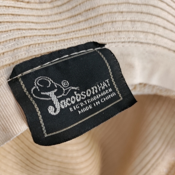 FLOPPY Rafia Straw Hat New Hello Sunshine Wide Brim Beach Jacobson Vintage Tan - Picture 6 of 11